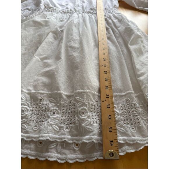 GAP White Boho Eyelet Embroidered Cotton Dress – Small - Picture 12 of 13